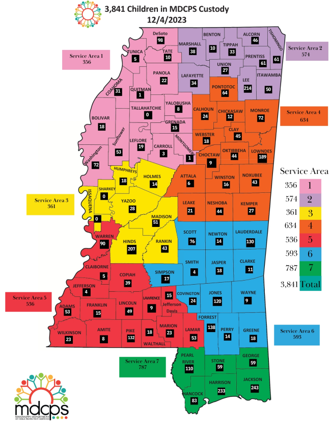 December 2023 Child Custody Map